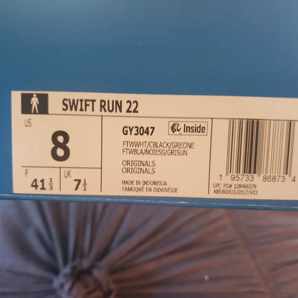 COPY - Adidas Swift Run 22 -Men's- Size 8 (White/Black) - Picture 10 of 13